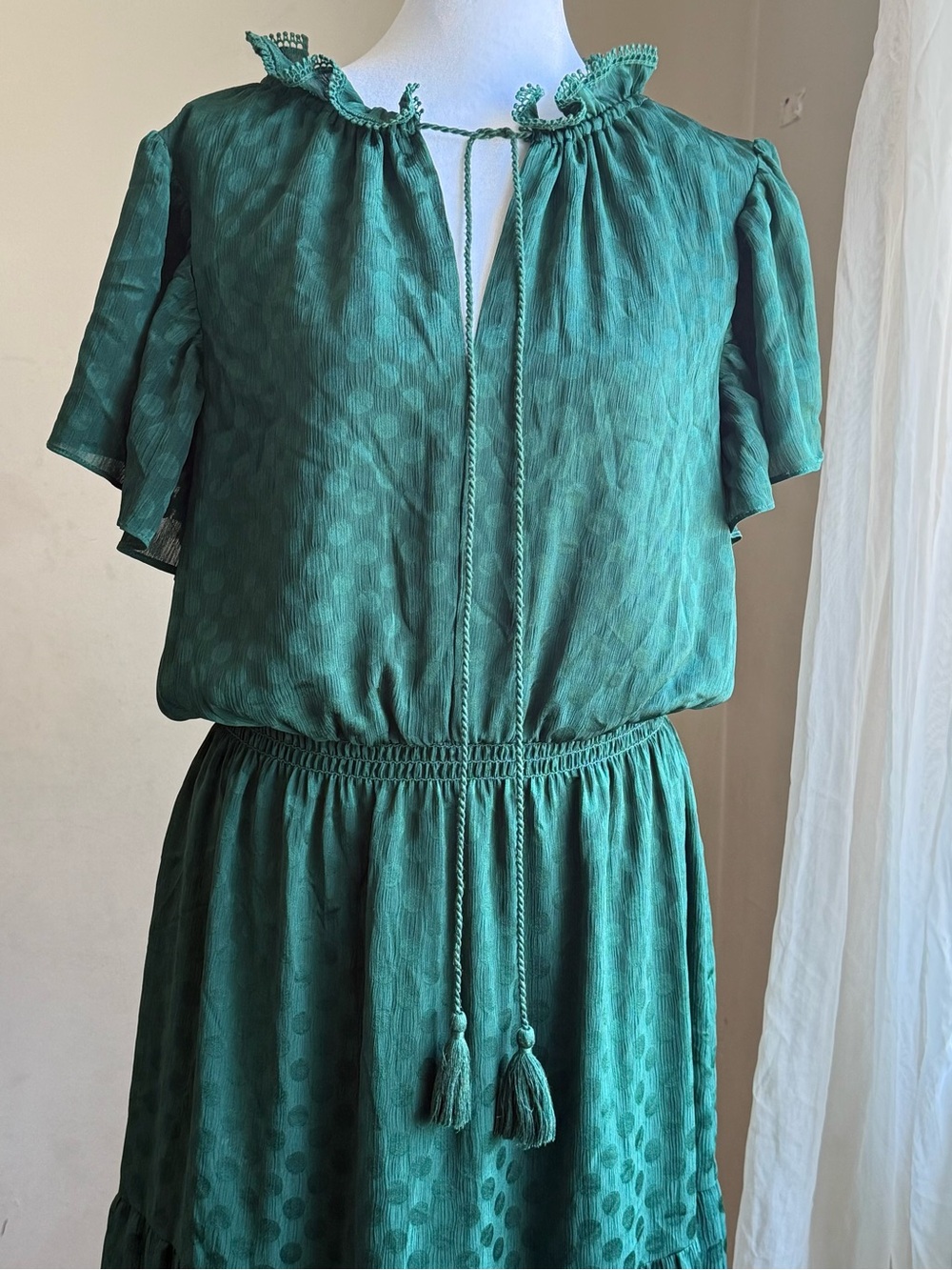 Max Studio Teal Polka Dot Midi Dress